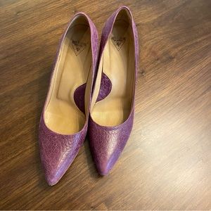 John Fluevog purple pumps size 10
